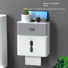 Stylish Double Layer Wall Mounted Tissue Holder for Easy Bathroom Organization