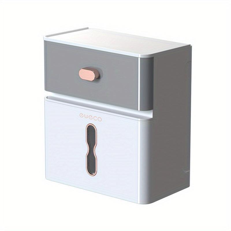 Stylish Double Layer Wall Mounted Tissue Holder for Easy Bathroom Organization
