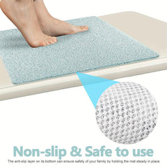 Bathroom Non-slip Loofah Surface Floor Mat - Square Shower Toilet Rug