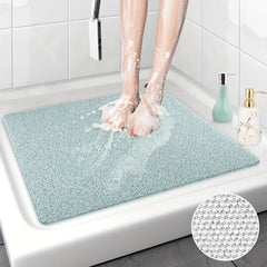 Bathroom Non-slip Loofah Surface Floor Mat - Square Shower Toilet Rug