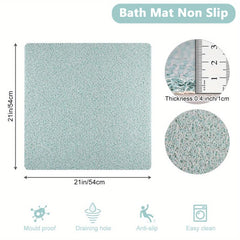 Bathroom Non-slip Loofah Surface Floor Mat - Square Shower Toilet Rug