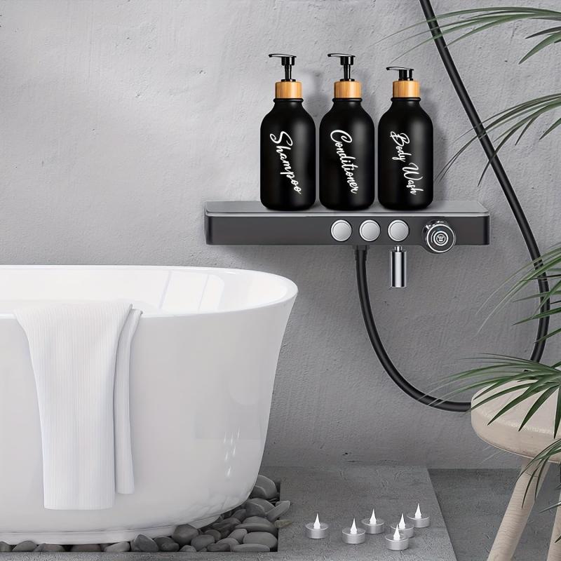 3pcs Refillable Soap Dispenser Lotion Bottles Modern Bathroom Decor