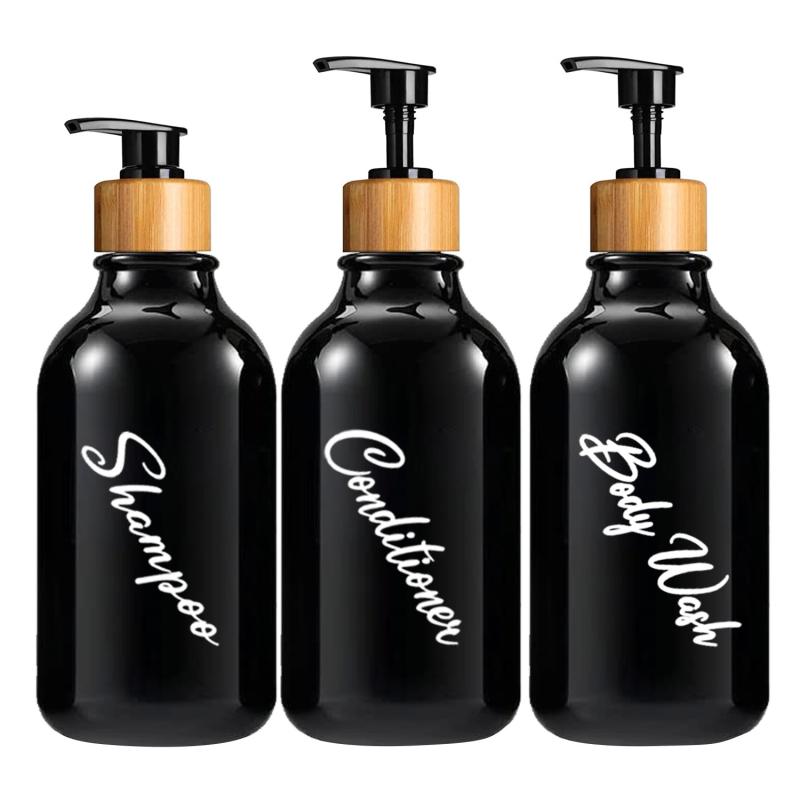 3pcs Refillable Soap Dispenser Lotion Bottles Modern Bathroom Decor