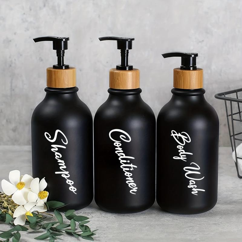 3pcs Refillable Soap Dispenser Lotion Bottles Modern Bathroom Decor