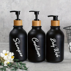 3pcs Refillable Soap Dispenser Lotion Bottles Modern Bathroom Decor