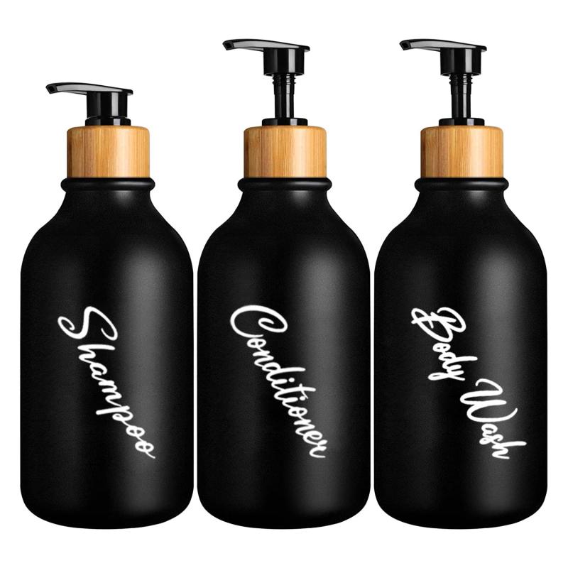 3pcs Refillable Soap Dispenser Lotion Bottles Modern Bathroom Decor