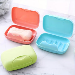 Waterproof Travel Soap Box with Cover and Lock - Bathroom Storage Tray Rack
