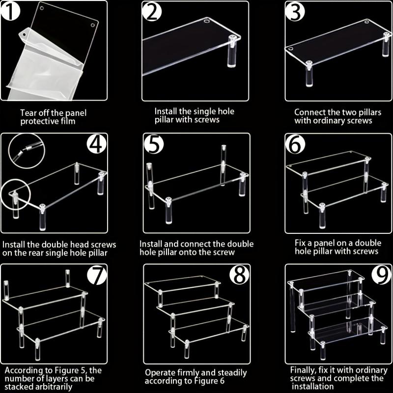 Transparent Jewelry and Cosmetic Display Rack for Doll Clay Figurines