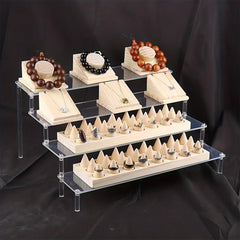 Transparent Jewelry and Cosmetic Display Rack for Doll Clay Figurines