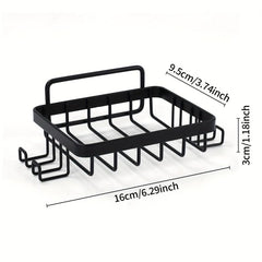Shower Caddy Basket Shelf Soap Holder Towel Hooks No Drilling Adhesive