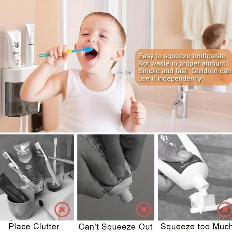 Automatic Toothbrush & Toothpaste Dispenser + Wall Mounted Holder