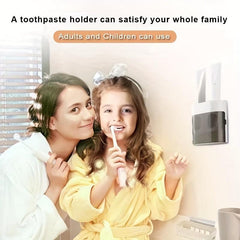 Automatic Toothbrush & Toothpaste Dispenser + Wall Mounted Holder