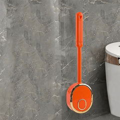 Long Handle Toilet Brush with Holder Box No Punching Wall Mounted