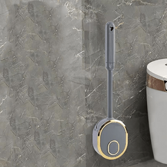 Long Handle Toilet Brush with Holder Box No Punching Wall Mounted