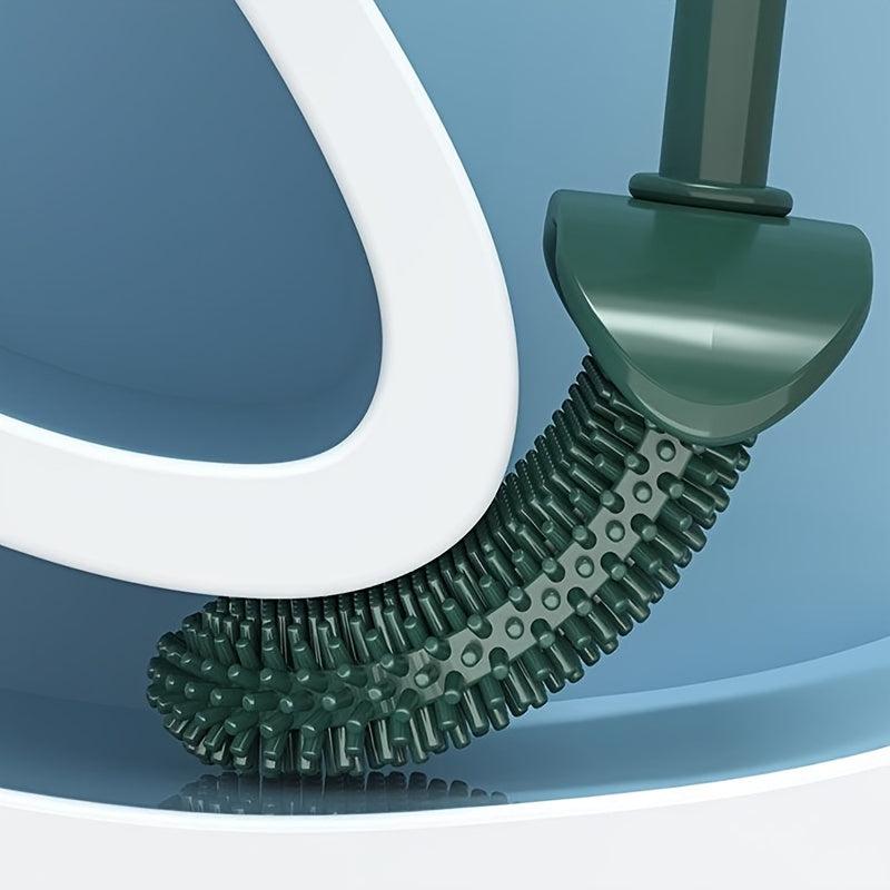 Long Handle Toilet Brush with Holder Box No Punching Wall Mounted
