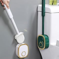 Long Handle Toilet Brush with Holder Box No Punching Wall Mounted