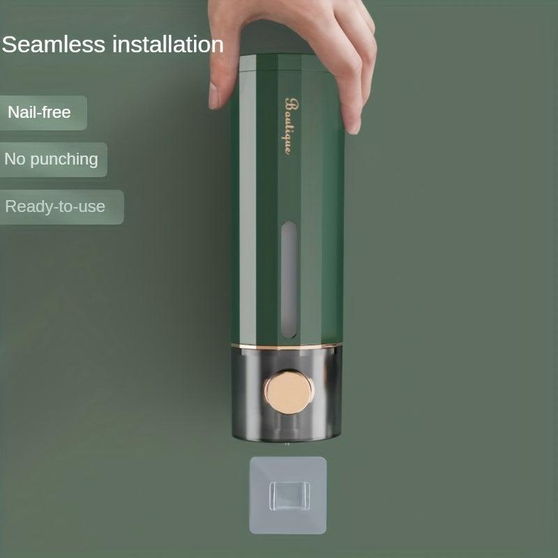 Wall Mounted Manual Soap Dispenser Punch Bathroom Shower Gel Shampoo Dispenser