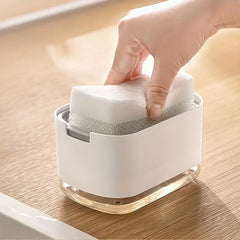 2 in 1 Dish Soap Dispenser with Sponge Holder Countertop Sink Bathroom Accessori