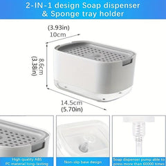 2 in 1 Dish Soap Dispenser with Sponge Holder Countertop Sink Bathroom Accessori