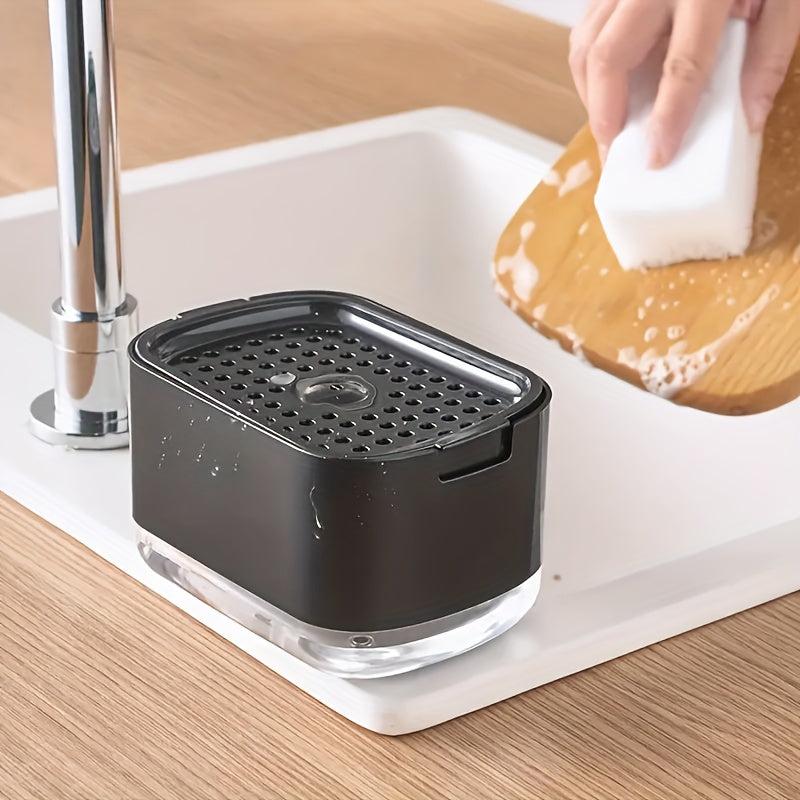 2 in 1 Dish Soap Dispenser with Sponge Holder Countertop Sink Bathroom Accessori