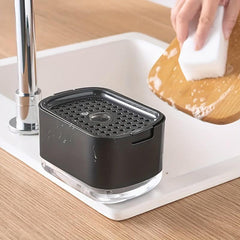 2 in 1 Dish Soap Dispenser with Sponge Holder Countertop Sink Bathroom Accessori
