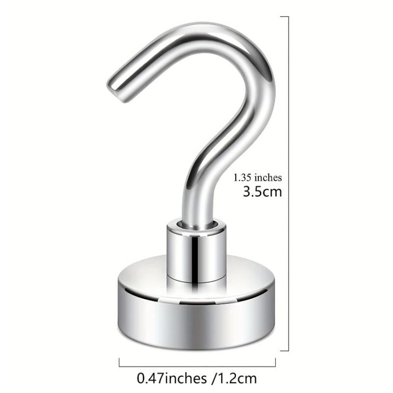 5pcs Magnetic Hooks with Strong Hold for Hanging, Nail-Free Design