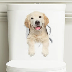Puppy Toilet Sticker Home Decor Bathroom Decor