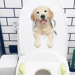 Puppy Toilet Sticker Home Decor Bathroom Decor