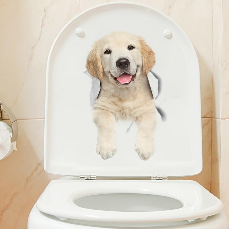 Puppy Toilet Sticker Home Decor Bathroom Decor