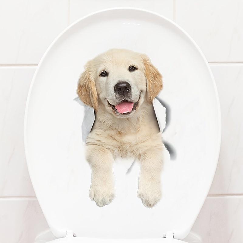 Puppy Toilet Sticker Home Decor Bathroom Decor