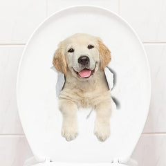 Puppy Toilet Sticker Home Decor Bathroom Decor