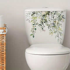 Leaf Pattern Toilet Lid Decal Self Adhesive Wall Sticker