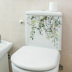 Leaf Pattern Toilet Lid Decal Self Adhesive Wall Sticker