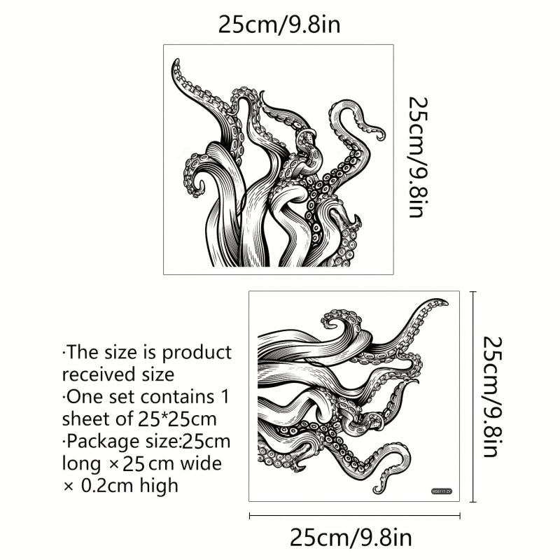 Cartoon Octopus Toilet Lid Decal Wall Sticker Bathroom Decor