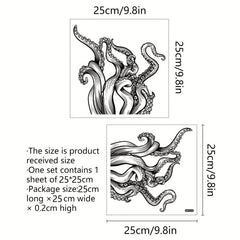 Cartoon Octopus Toilet Lid Decal Wall Sticker Bathroom Decor