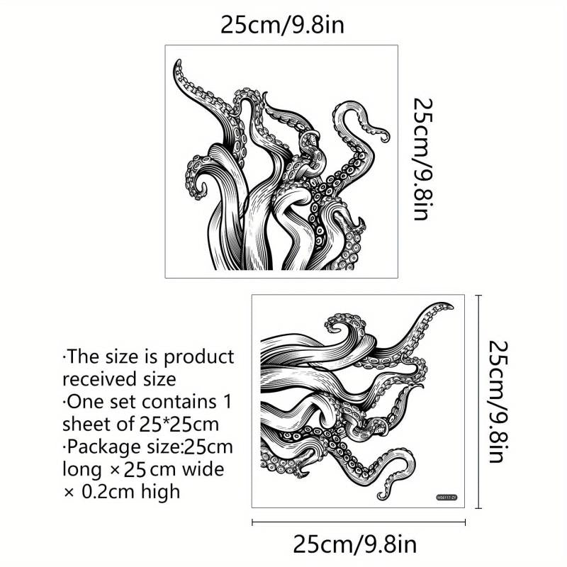 Cartoon Octopus Toilet Lid Decal Wall Sticker Bathroom Decor