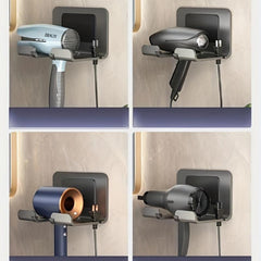 Aluminum Alloy Hair Dryer Storage Rack Bathroom Suction Cup Wall Shelf