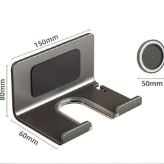 Aluminum Alloy Hair Dryer Storage Rack Bathroom Suction Cup Wall Shelf