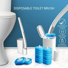 Wall Mounted Disposable Toilet Brush with Cleaning Solution