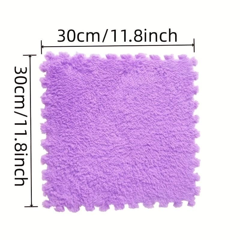5pcs Soft Plush Bath Rug Solid Square Floor Mat Thickened Door Carpet