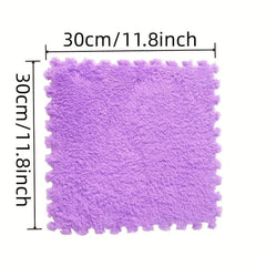 5pcs Soft Plush Bath Rug Solid Square Floor Mat Thickened Door Carpet