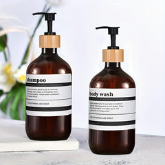 3pcs 500ml Shampoo Body Wash Bottles Pump Large Capacity Bathroom Shower