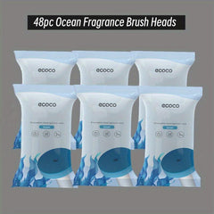 48pcs Toilet Brush Set Wall Mounted Long Handle Disposable Fragrance Cleaner
