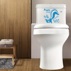 Cartoon Animals Toilet Lid Decal Self Adhesive Sticker Bathroom Decor