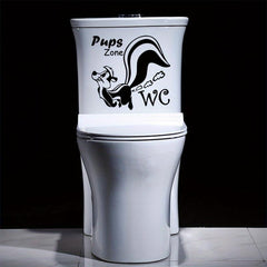 Cartoon Animals Toilet Lid Decal Self Adhesive Sticker Bathroom Decor