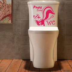 Cartoon Animals Toilet Lid Decal Self Adhesive Sticker Bathroom Decor