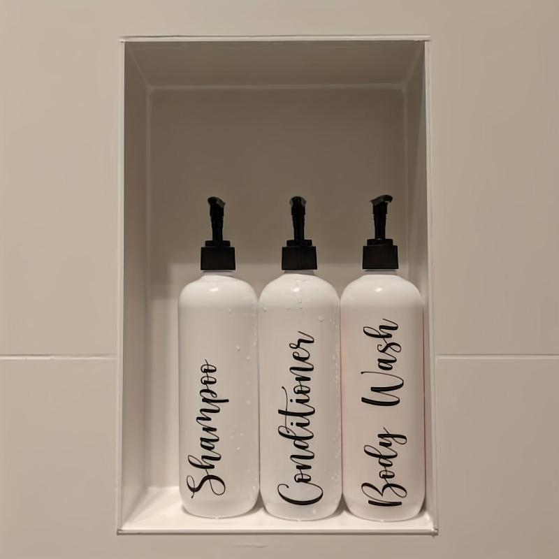 3pcs Refillable Pump Bottle Bathroom Shampoo Dispenser