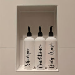 3pcs Refillable Pump Bottle Bathroom Shampoo Dispenser