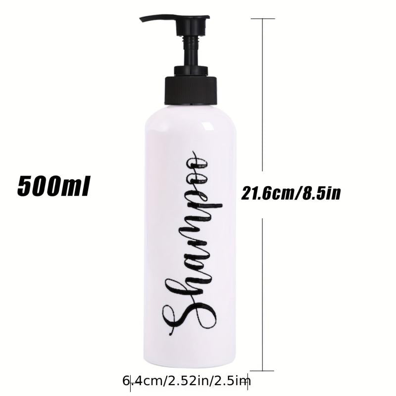 3pcs Refillable Pump Bottle Bathroom Shampoo Dispenser