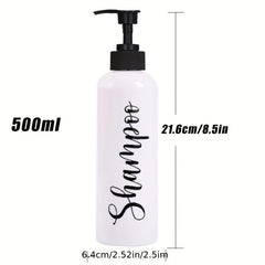 3pcs Refillable Pump Bottle Bathroom Shampoo Dispenser